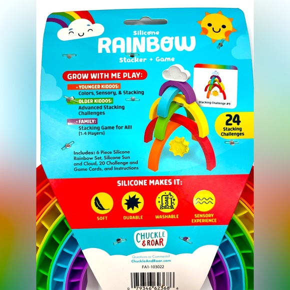NWT Chuckle & Roar Silicone Rainbow Stacker and Game - Picture 4 of 7